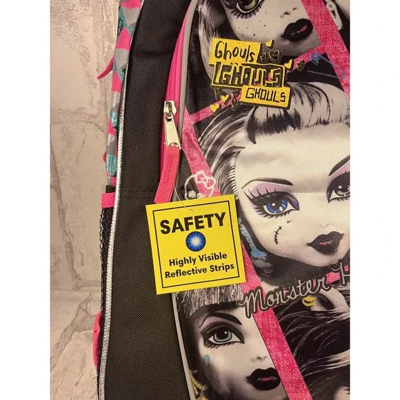 NWT 16 Monster High Cartoon Large Backpack Casual Book Bag RARE 2015 Mattel